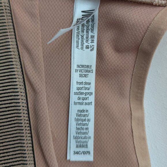 Victoria's Secret Incredible Front Closure High Impact Sports Bra Tan/Beige 34C - Picture 6 of 8